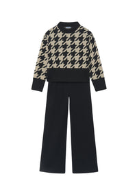 Conj.calça tricô jacquard Preto (Preto)  para Menina - Mayoral