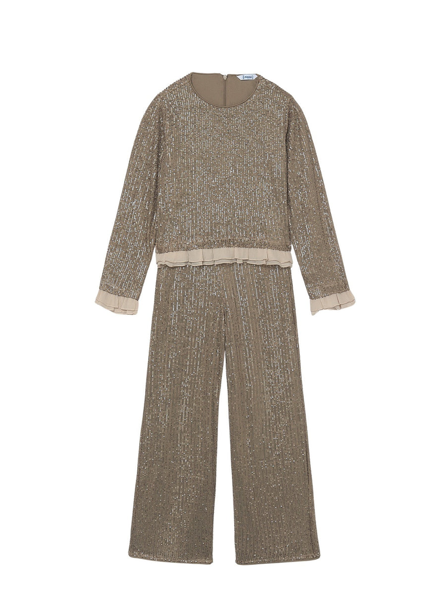 Conj. calça lantejoulas Bronze (Dourado)  para Menina - Mayoral