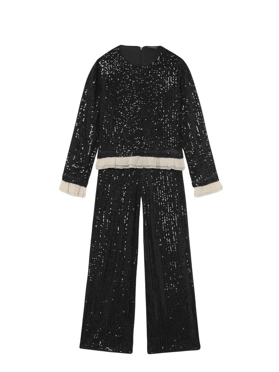 Conj. calça lantejoulas Preto (Preto)  para Menina - Mayoral