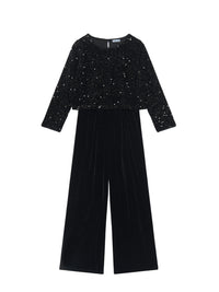 Macacão veludo lantejoulas Preto (Preto)  para Menina - Mayoral