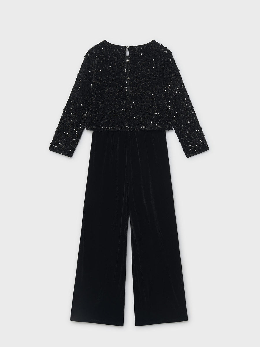 Macacão veludo lantejoulas Preto (Preto)  para Menina - Mayoral