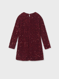 Vestido veludo lantejoulas Granate (Bordeaux)  para Menina - Mayoral