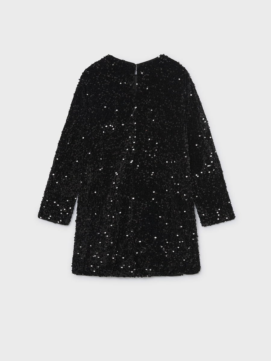 Vestido veludo lantejoulas Preto (Preto)  para Menina - Mayoral