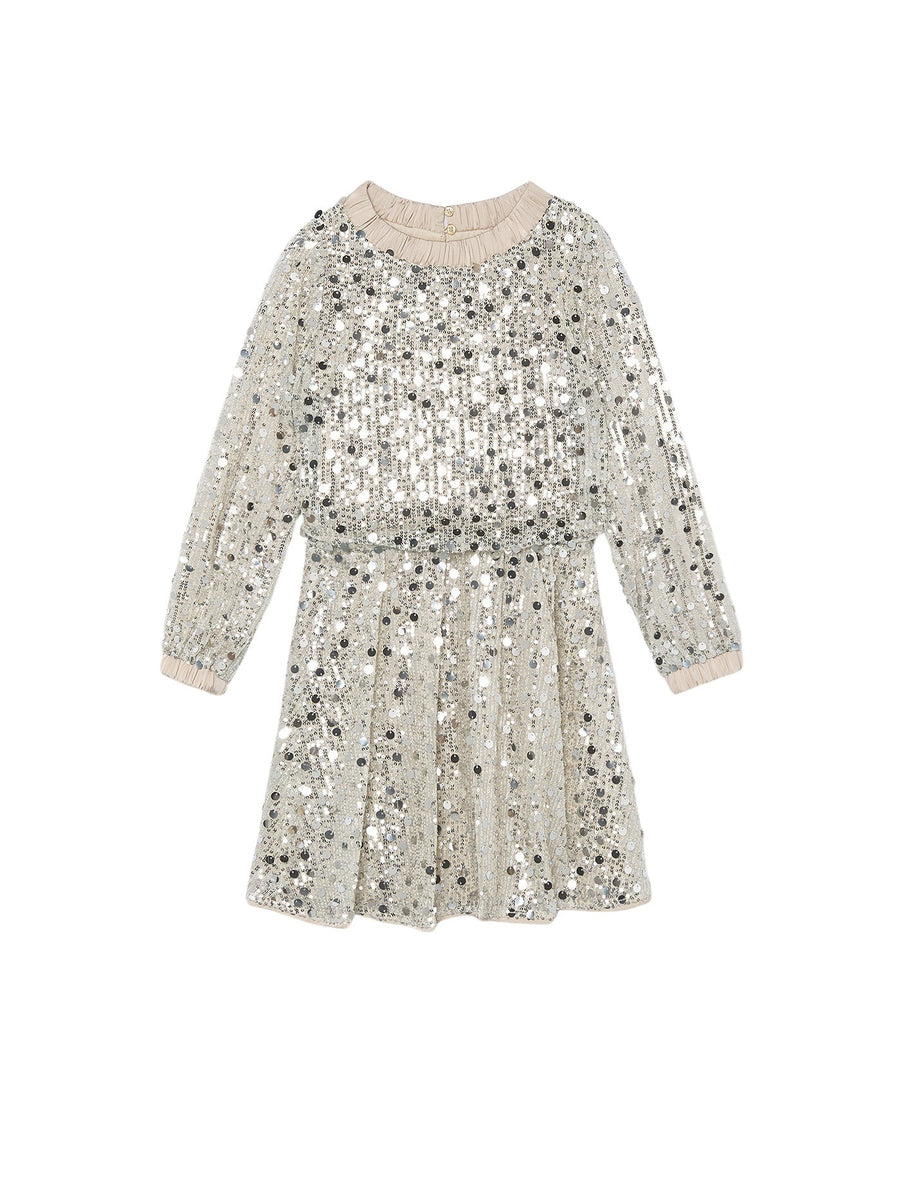 Vestido lantejoulas Aveia (Bege)  para Menina - Mayoral