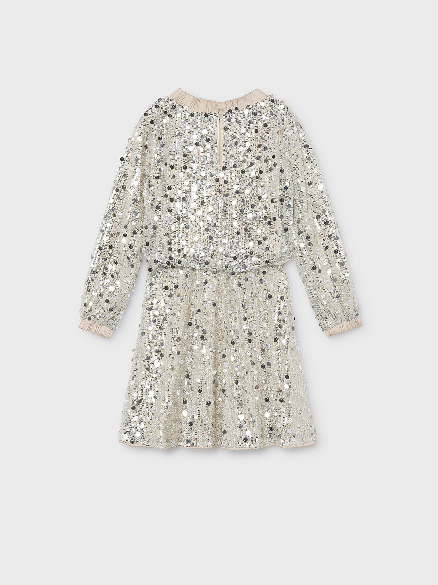 Vestido lantejoulas Aveia (Bege)  para Menina - Mayoral