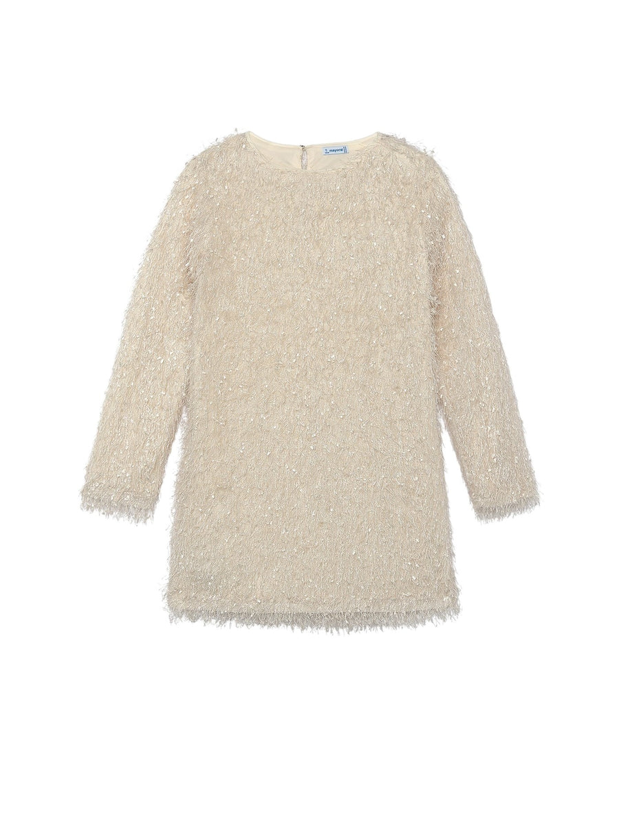 Vestido flecos Aveia (Bege)  para Menina - Mayoral