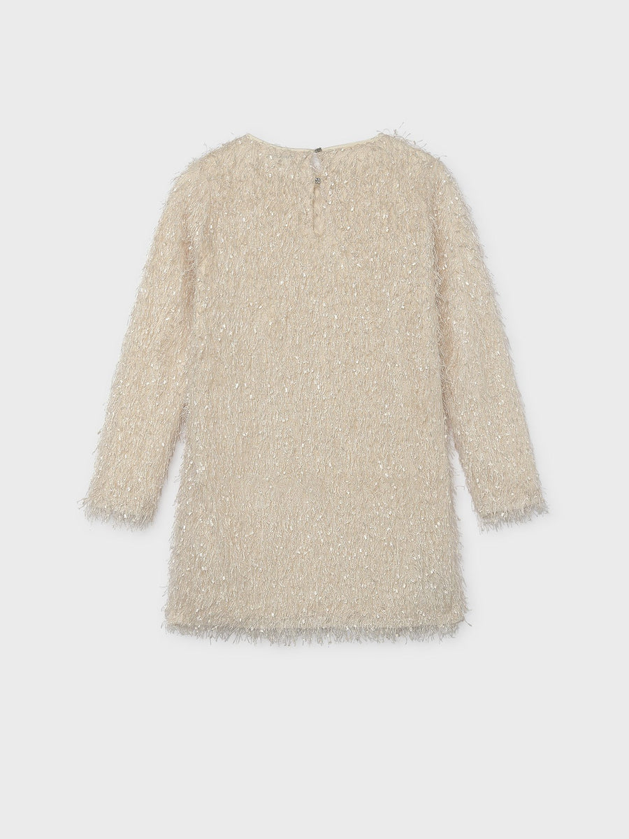 Vestido flecos Aveia (Bege)  para Menina - Mayoral