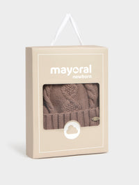 Conj. gorro/luvas tricot Brownie vi (Castanho)  para Bebé Menino - Mayoral