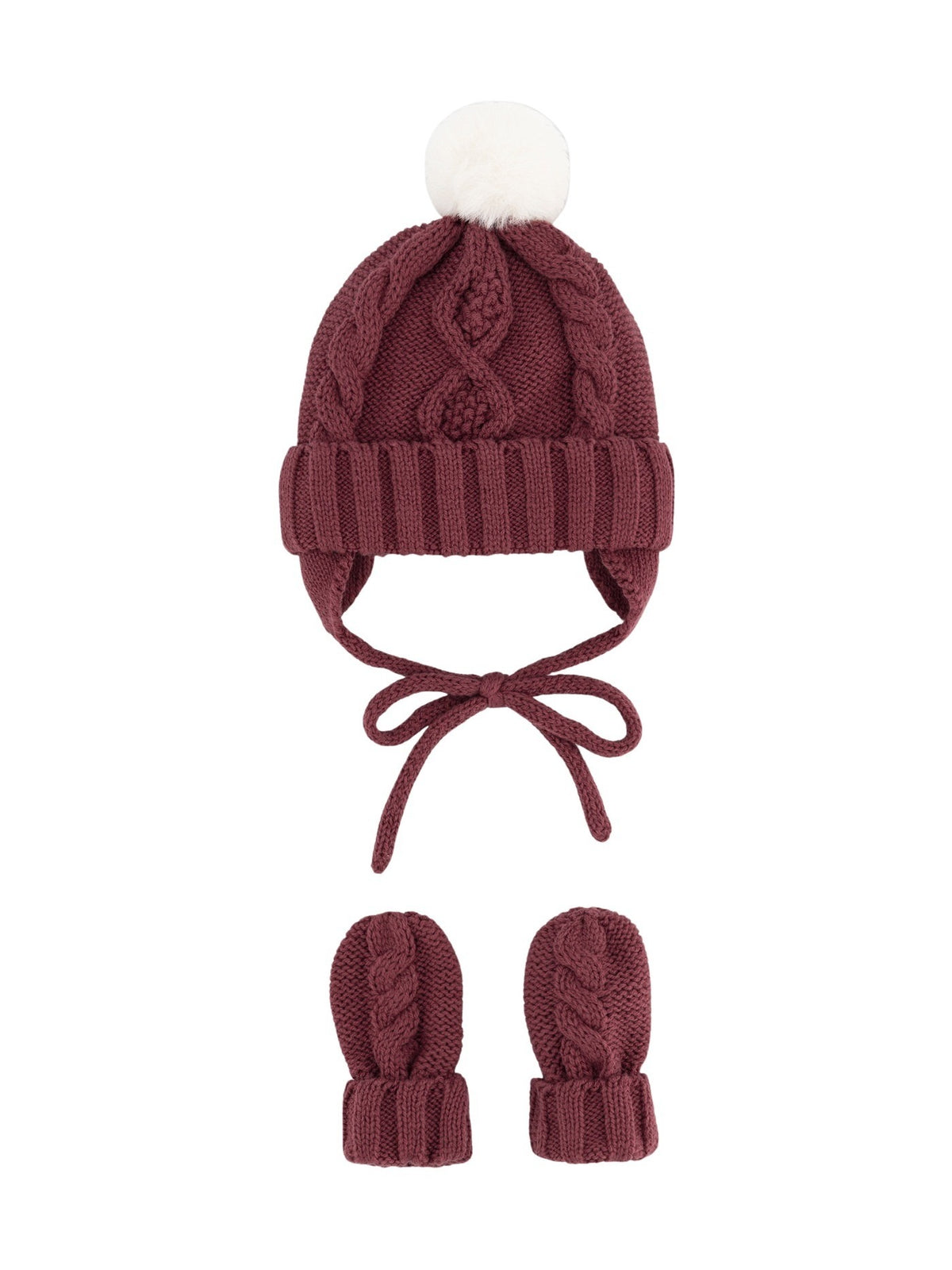 Conj. gorro/luvas tricot Ameixa (Vermelho Escuro)  para Bebé Menino - Mayoral