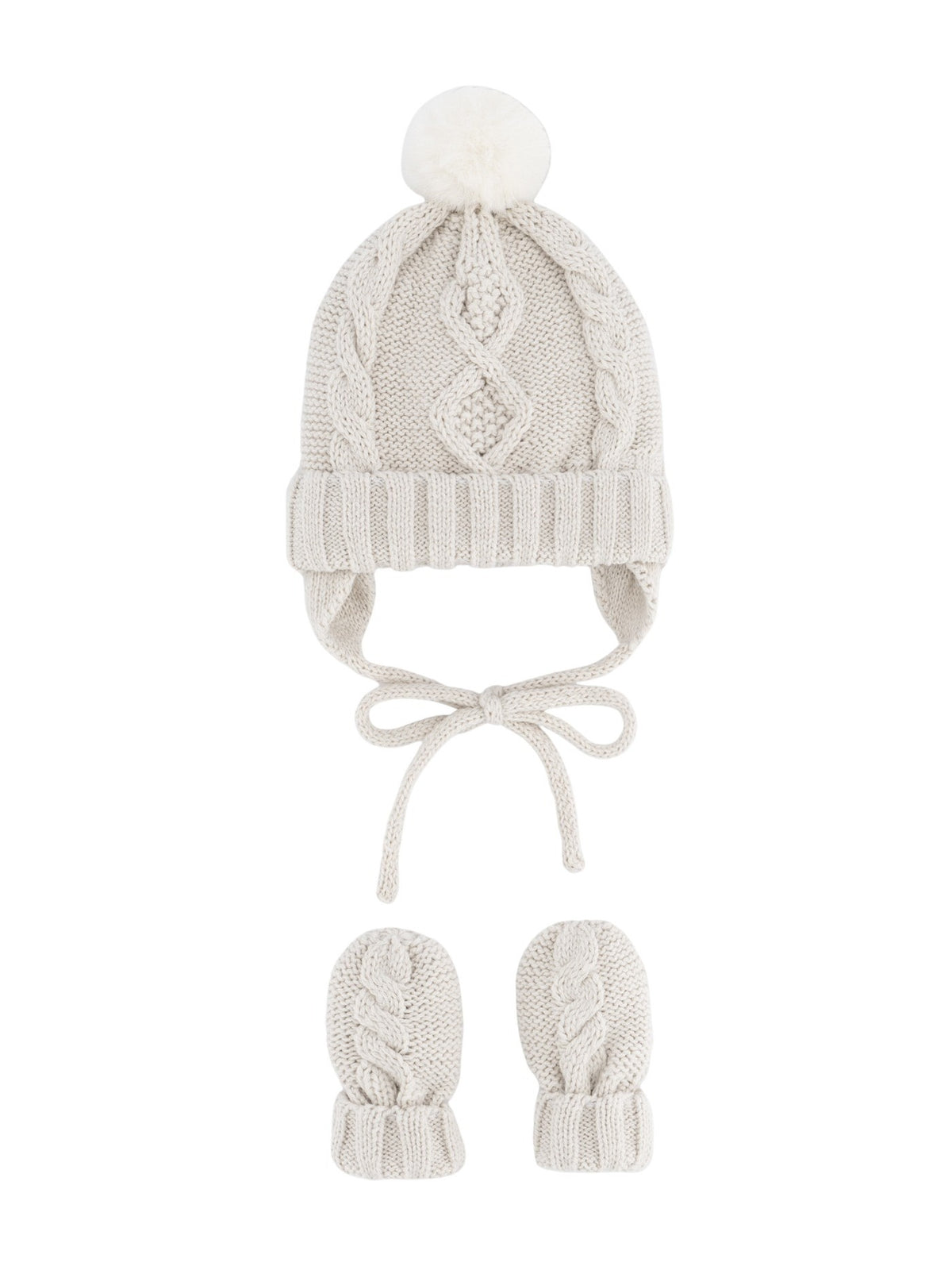 Conj. gorro/luvas tricot Milk vig (Bege)  para Bebé Menino - Mayoral