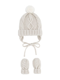 Conj. gorro/luvas tricot Milk vig (Bege)  para Bebé Menino - Mayoral