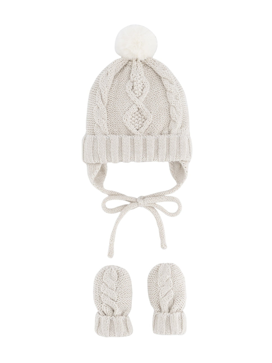 Conj. gorro/luvas tricot Milk vig (Bege)  para Bebé Menino - Mayoral