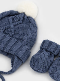 Conj. gorro/luvas tricot Blueberry (Bordeaux)  para Bebé Menino - Mayoral