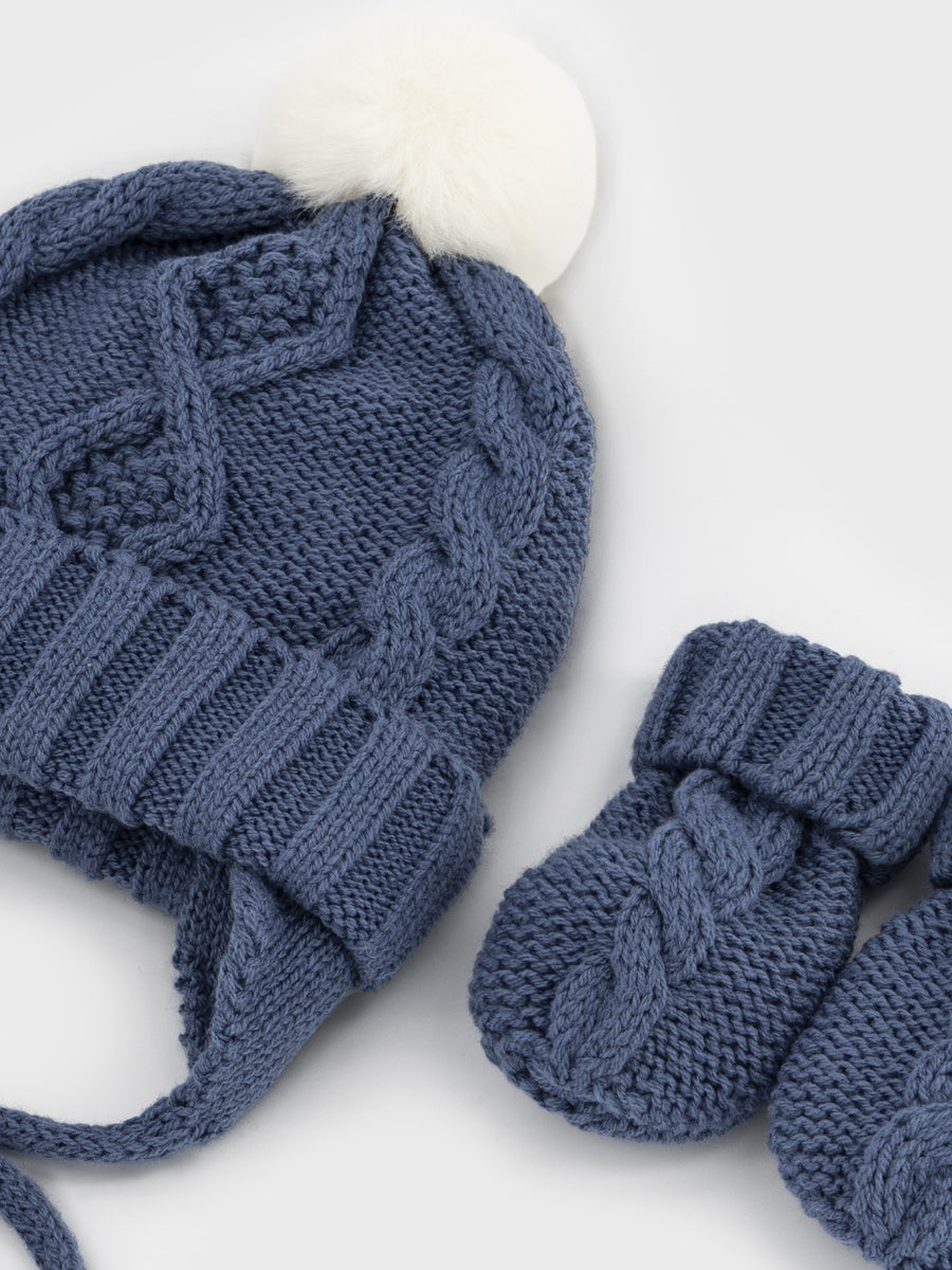 Conj. gorro/luvas tricot Blueberry (Bordeaux)  para Bebé Menino - Mayoral