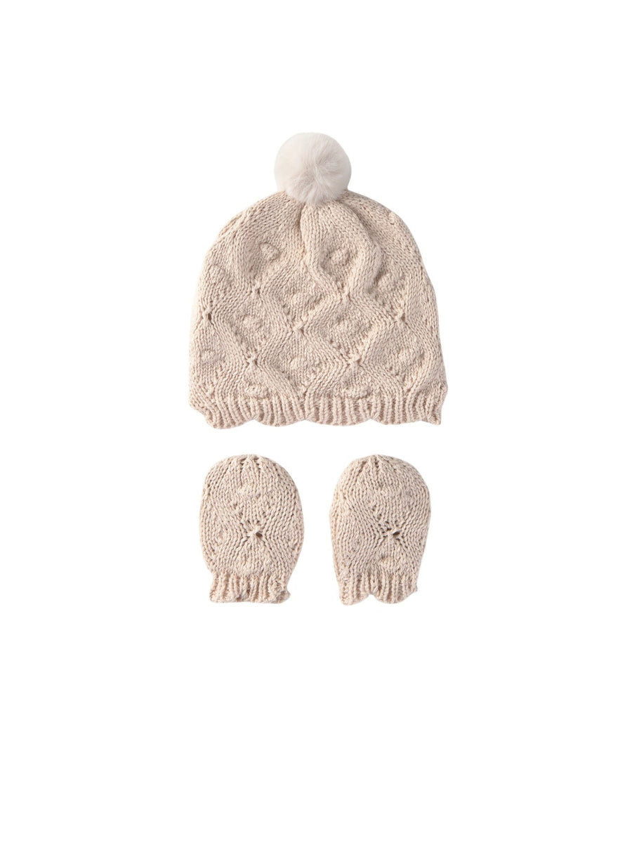 Conj.gorro e luvas Areia vig (Bege)  para Bebé Menina - Mayoral