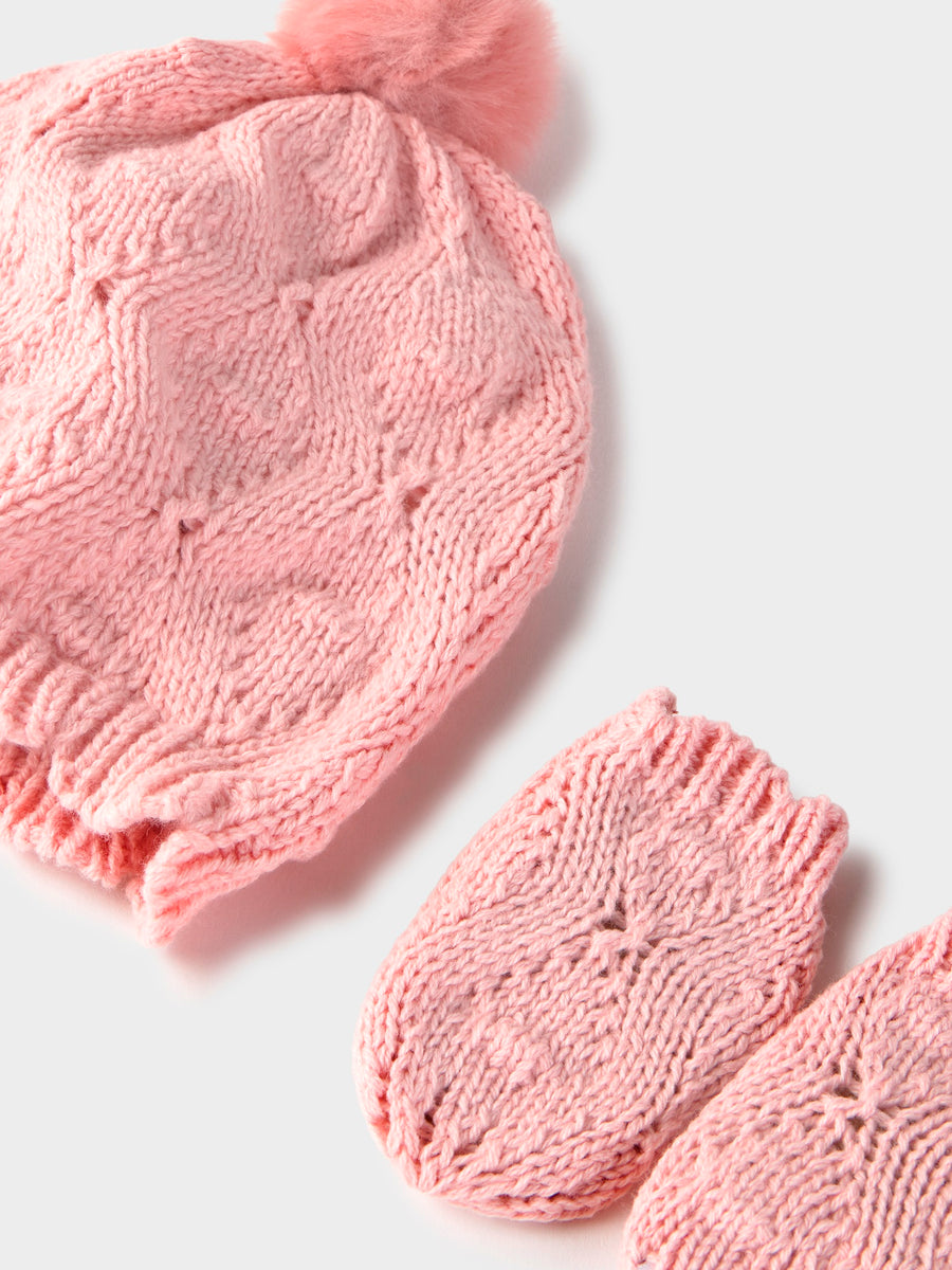 Conj.gorro e luvas Rosa b vig (Rosa Bébé)  para Bebé Menina - Mayoral