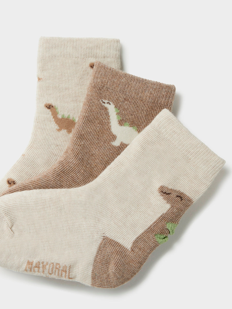 Set meias estampadas Trufa vig (Castanho Claro)  para Bebé Menino - Mayoral