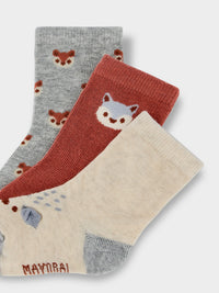 Set meias estampadas Telha (Tijolo)  para Bebé Menino - Mayoral