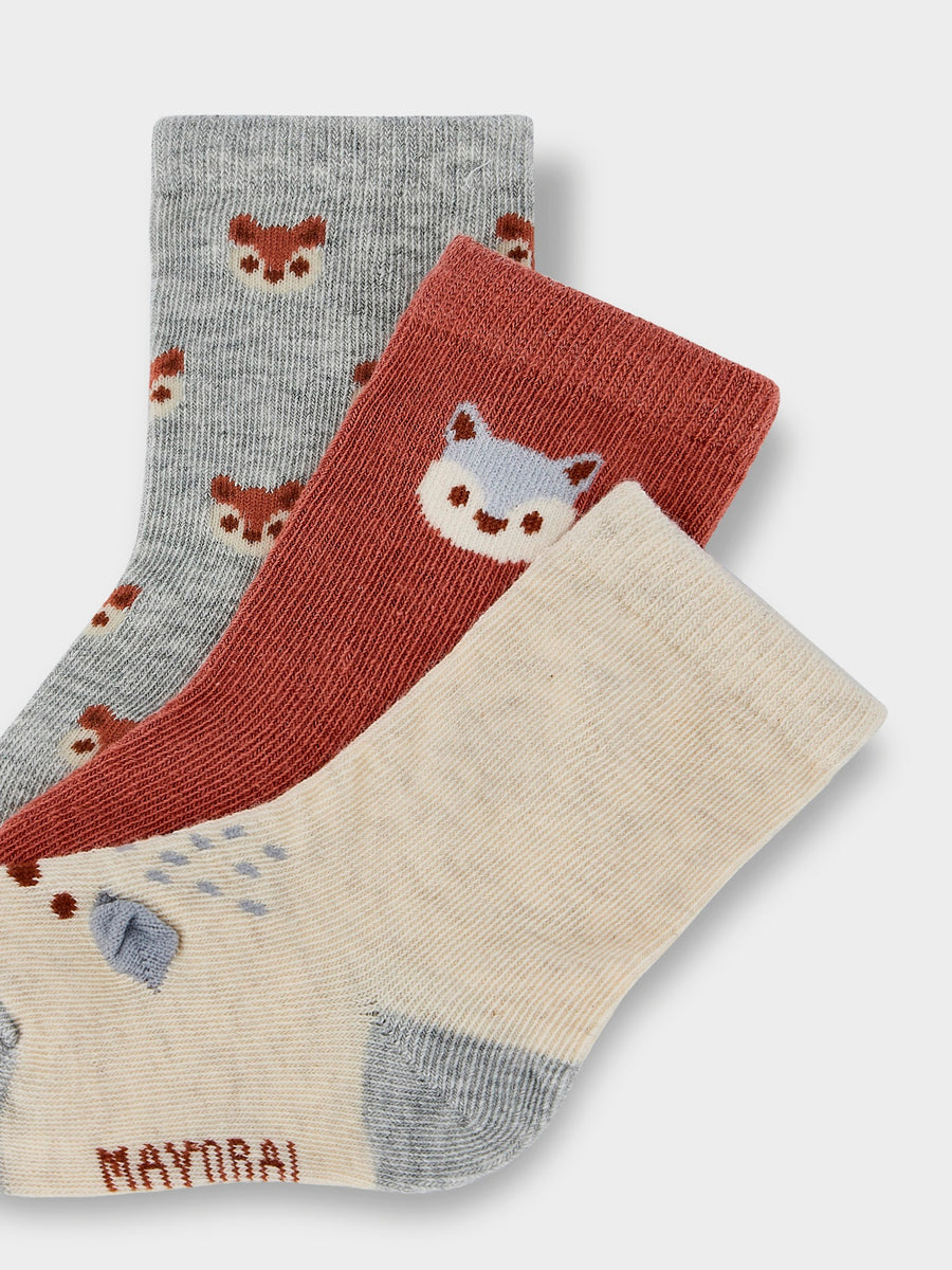 Set meias estampadas Telha (Tijolo)  para Bebé Menino - Mayoral