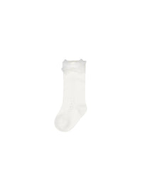 Meia alta Crú (Creme / Pérola)  para Bebé Menina - Mayoral