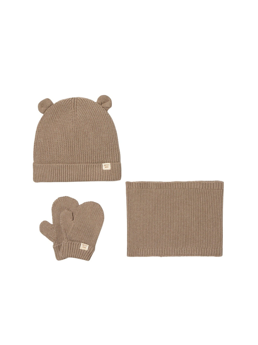 Conj. gorro gola 3pc Trufa vig (Castanho Claro)  para Bebé Menino - Mayoral