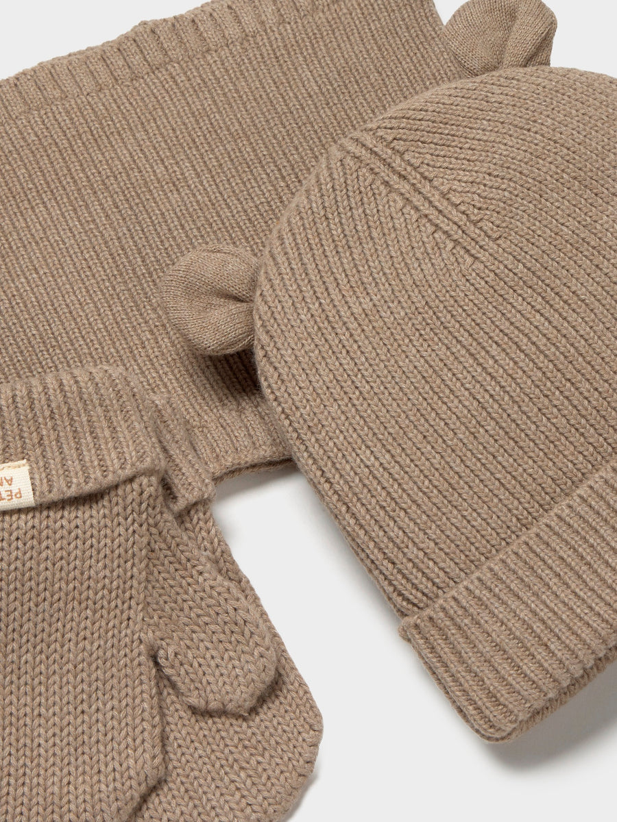 Conj. gorro gola 3pc Trufa vig (Castanho Claro)  para Bebé Menino - Mayoral