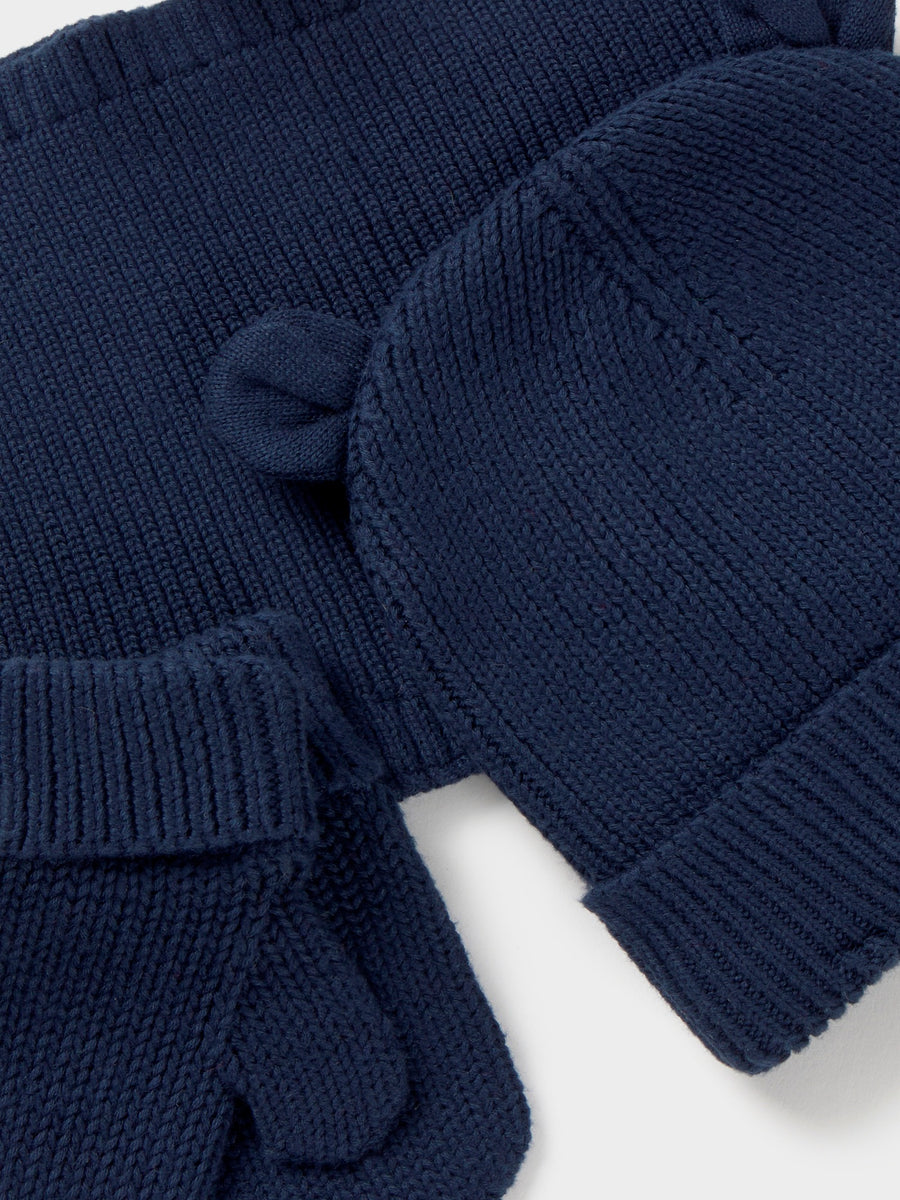 Conj. gorro gola 3pc Azul (Marinho)  para Bebé Menino - Mayoral