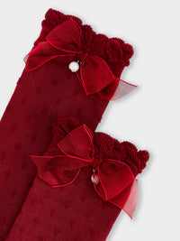 Meias Vermelho (Vermelho)  para Menina - Mayoral