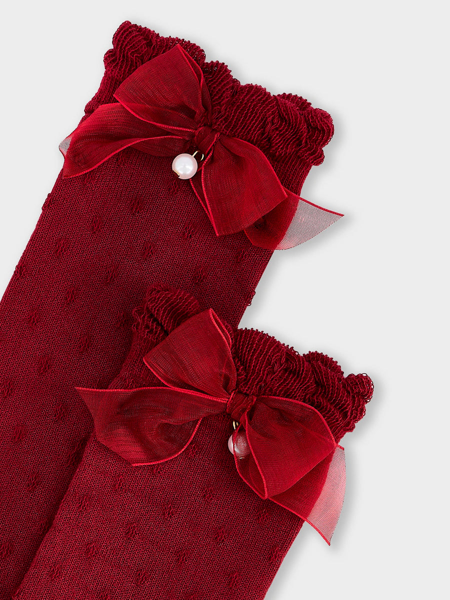 Meias Vermelho (Vermelho)  para Menina - Mayoral