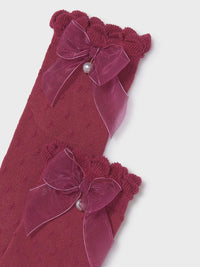 Meias Framboesa (Vermelho Escuro)  para Menina - Mayoral
