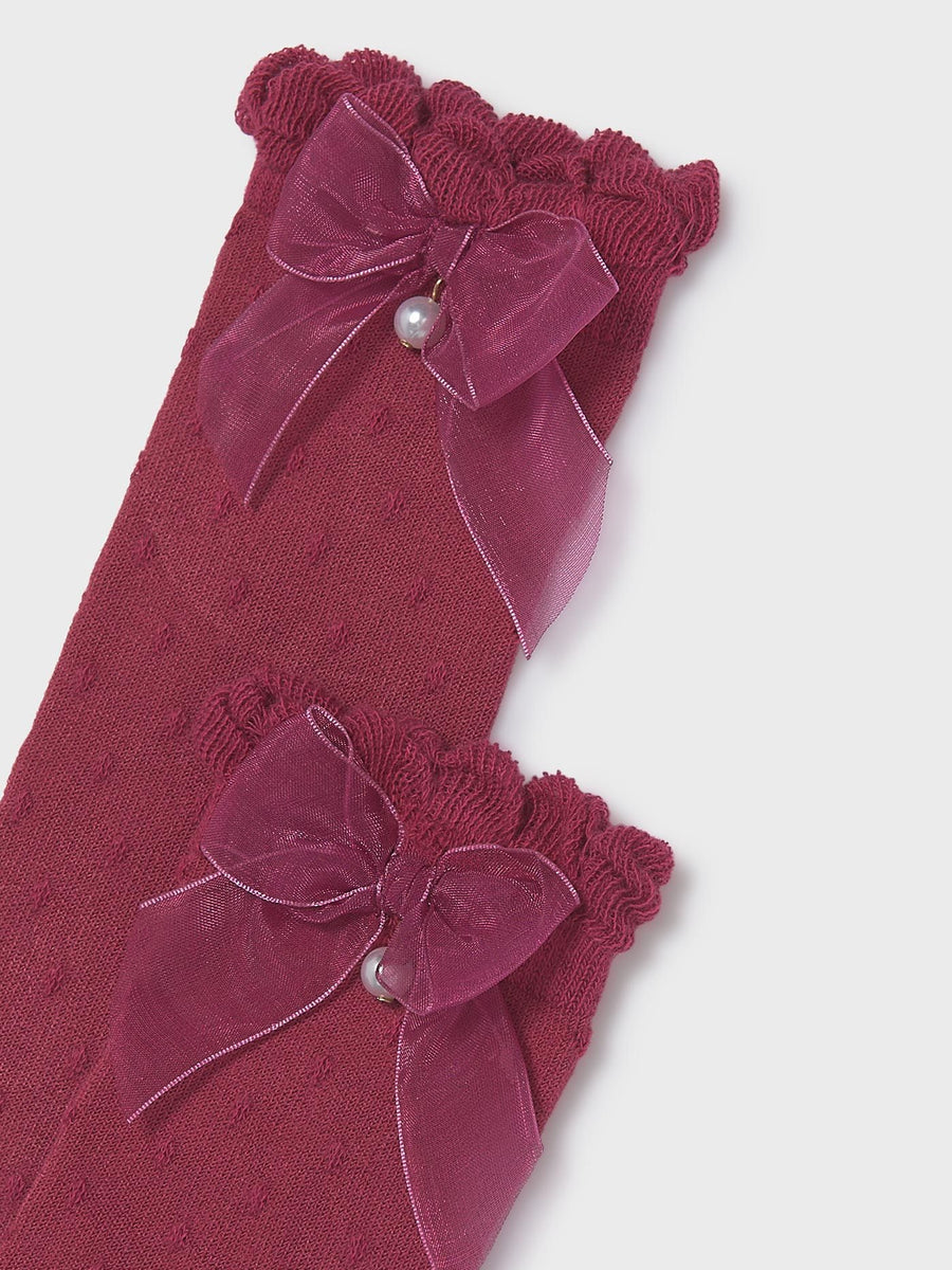 Meias Framboesa (Vermelho Escuro)  para Menina - Mayoral
