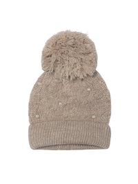 Gorro tricô pérolas Semente me (Bege)  para Menina - Mayoral