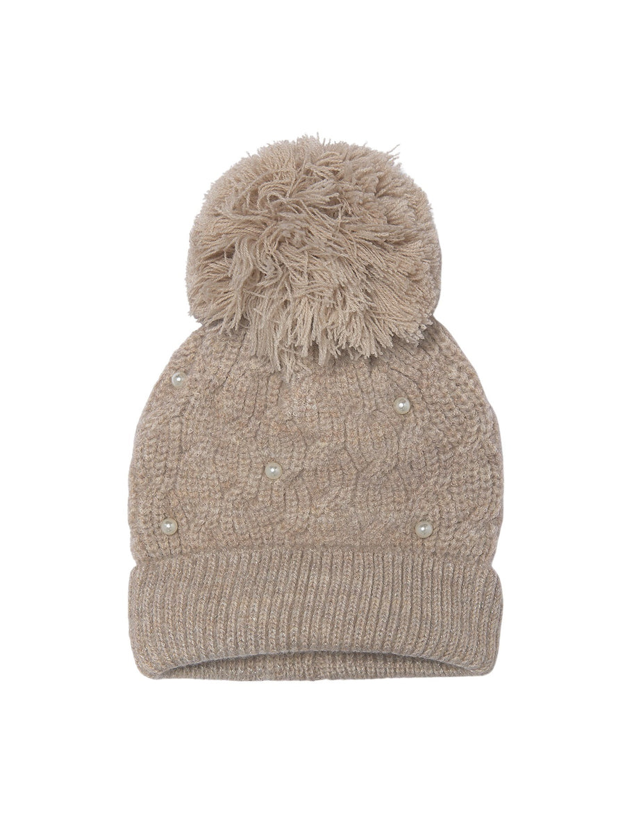 Gorro tricô pérolas Semente me (Bege)  para Menina - Mayoral