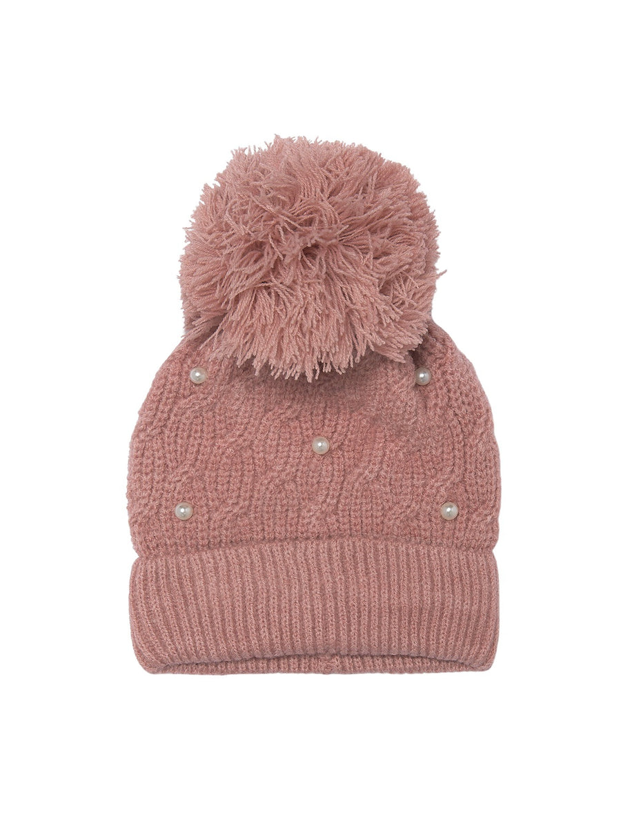 Gorro tricô pérolas Pastel mez (Salmão)  para Menina - Mayoral