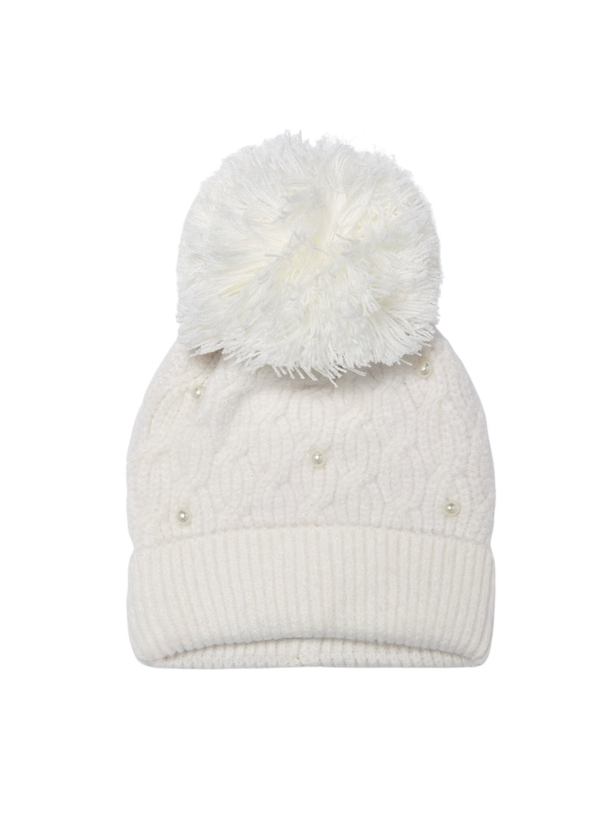 Gorro tricô pérolas Crú (Creme / Pérola)  para Menina - Mayoral
