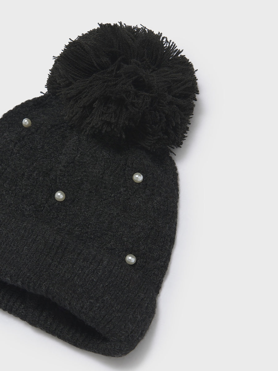 Gorro tricô pérolas Preto (Preto)  para Menina - Mayoral