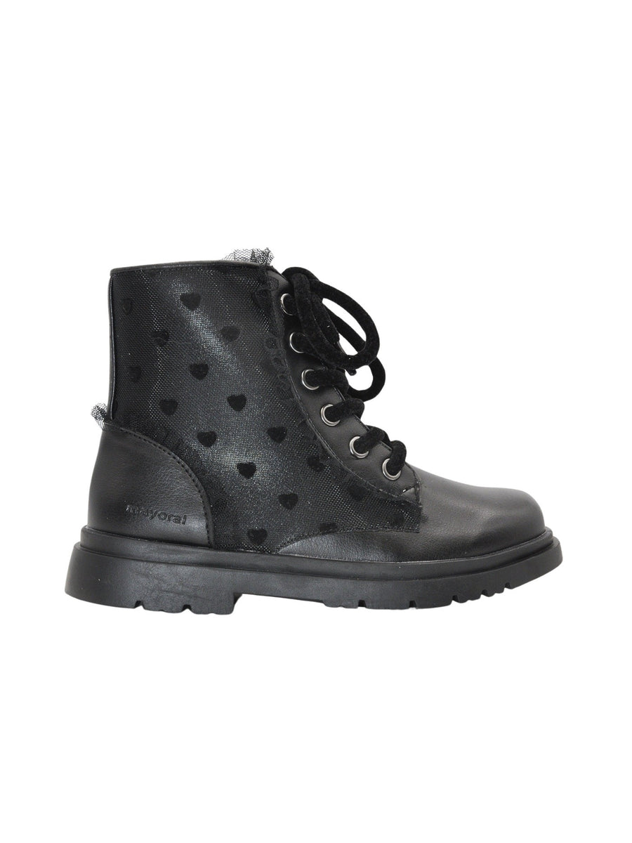 Bota rendada Preto (Preto)  para Menina - Mayoral