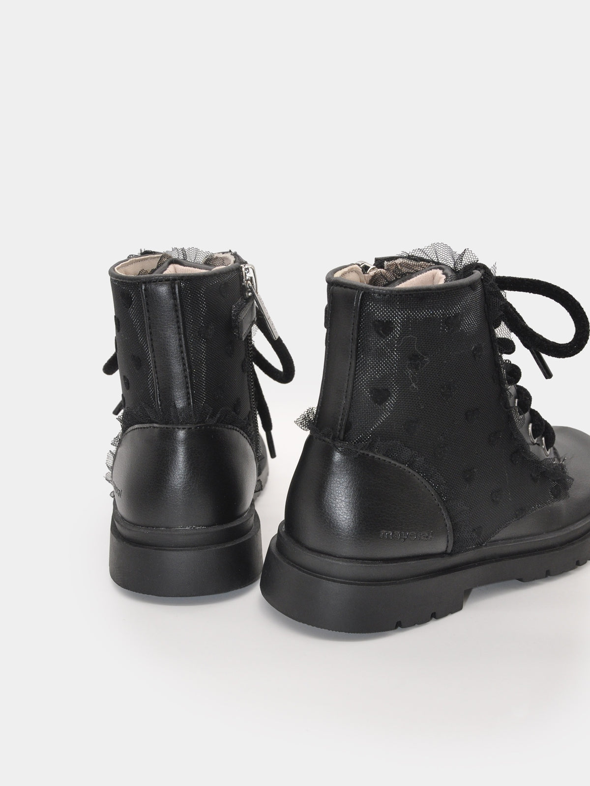 Bota rendada Preto (Preto)  para Menina - Mayoral