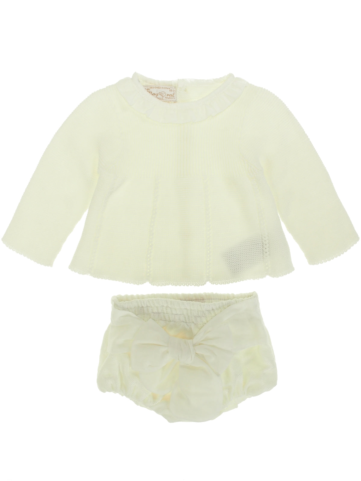 Conj. calça e jersey Crú (Creme / Pérola)  para Bebé Menina - Mayoral