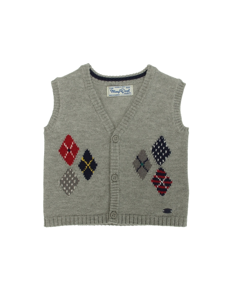 Colete tricot Cinza vig (Cinza Claro)  para Bebé Menino - Mayoral