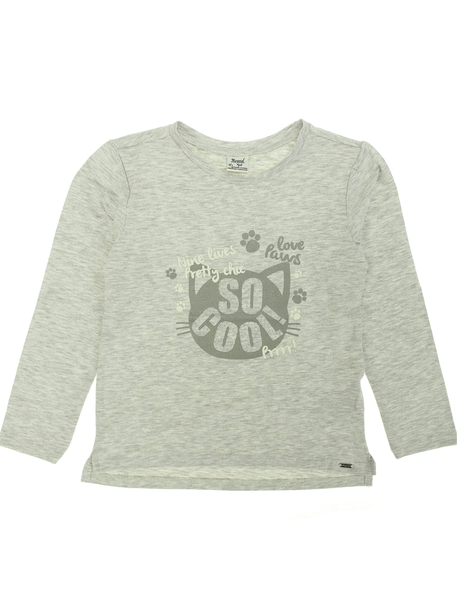 Camiseta manga comp. Pérola vig (Creme / Pérola)  para Menina - Mayoral