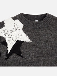 Jersey intarsia Chumbo vig (Cinza)  para Menina - Mayoral