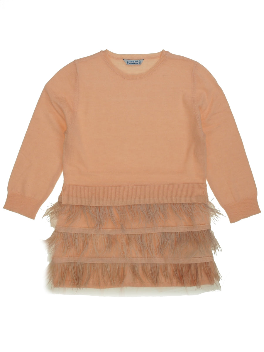 Vestido tricô penas Salmão     (Salmão)  para Menina - Mayoral
