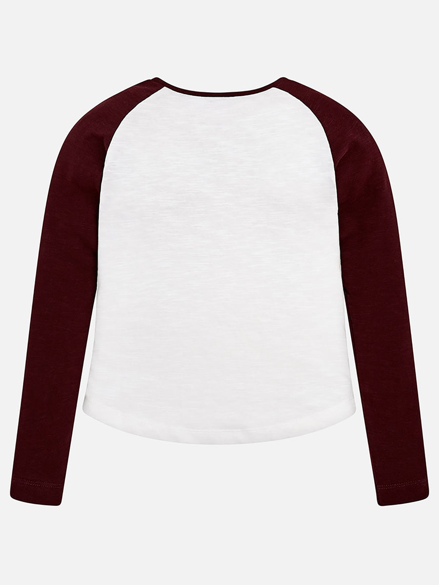 Camisola contrastes Sangria    (Bordeaux)  para Menina - Mayoral