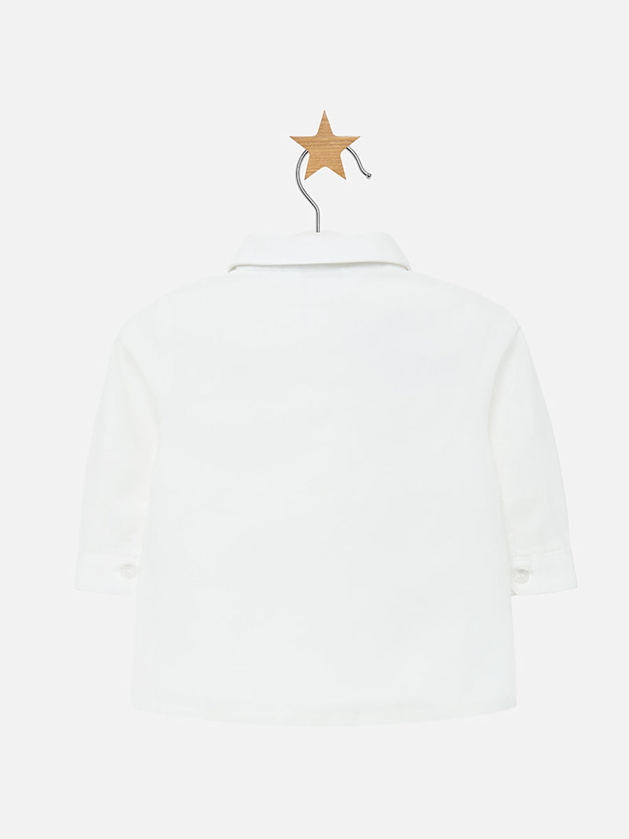 Camisa m/comp. e laço Nata       (Creme / Pérola)  para Bebé Menino - Mayoral