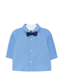 Camisa m/comp. e laço Celeste    (Celeste)  para Bebé Menino - Mayoral