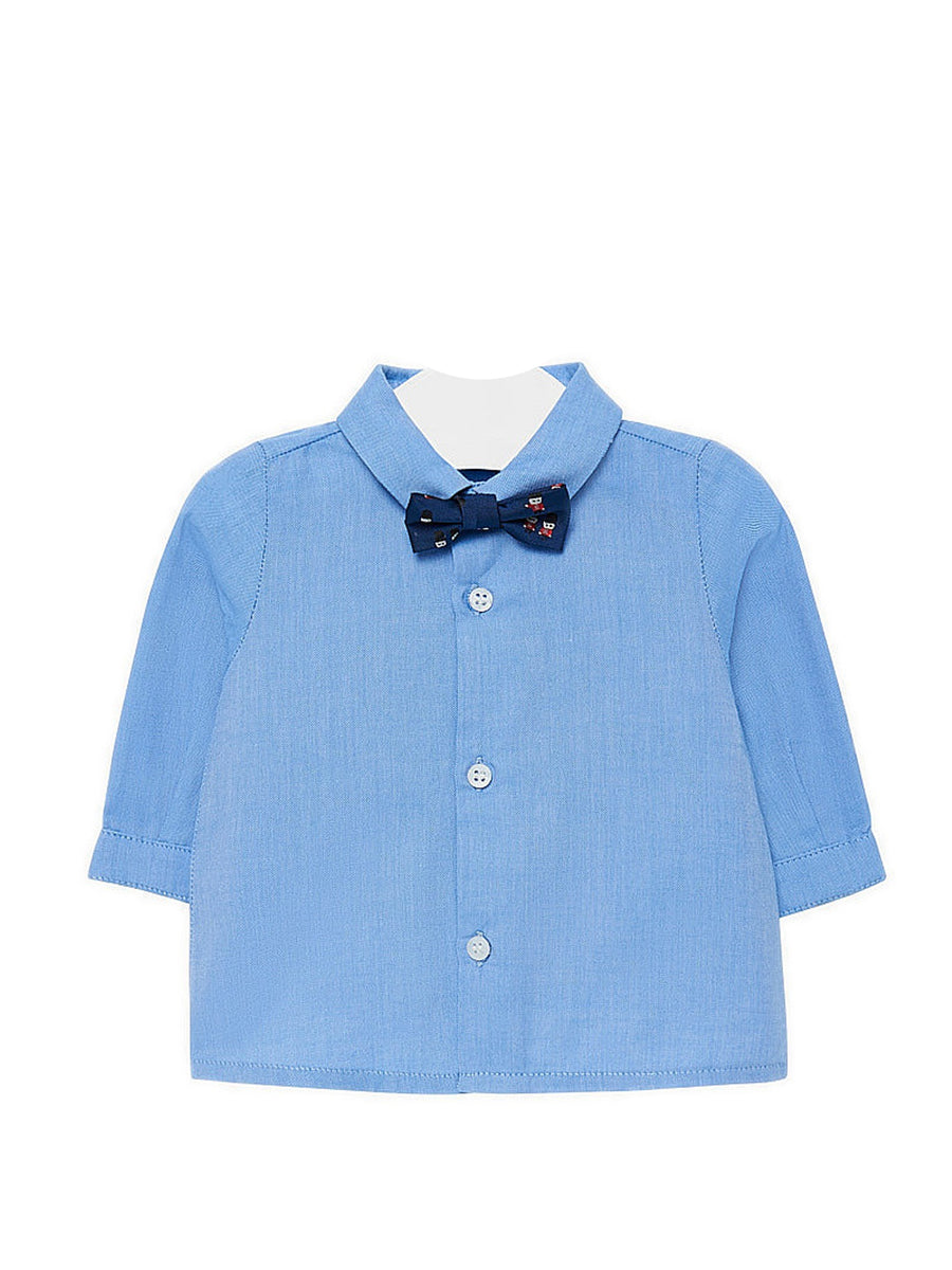 Camisa m/comp. e laço Celeste    (Celeste)  para Bebé Menino - Mayoral