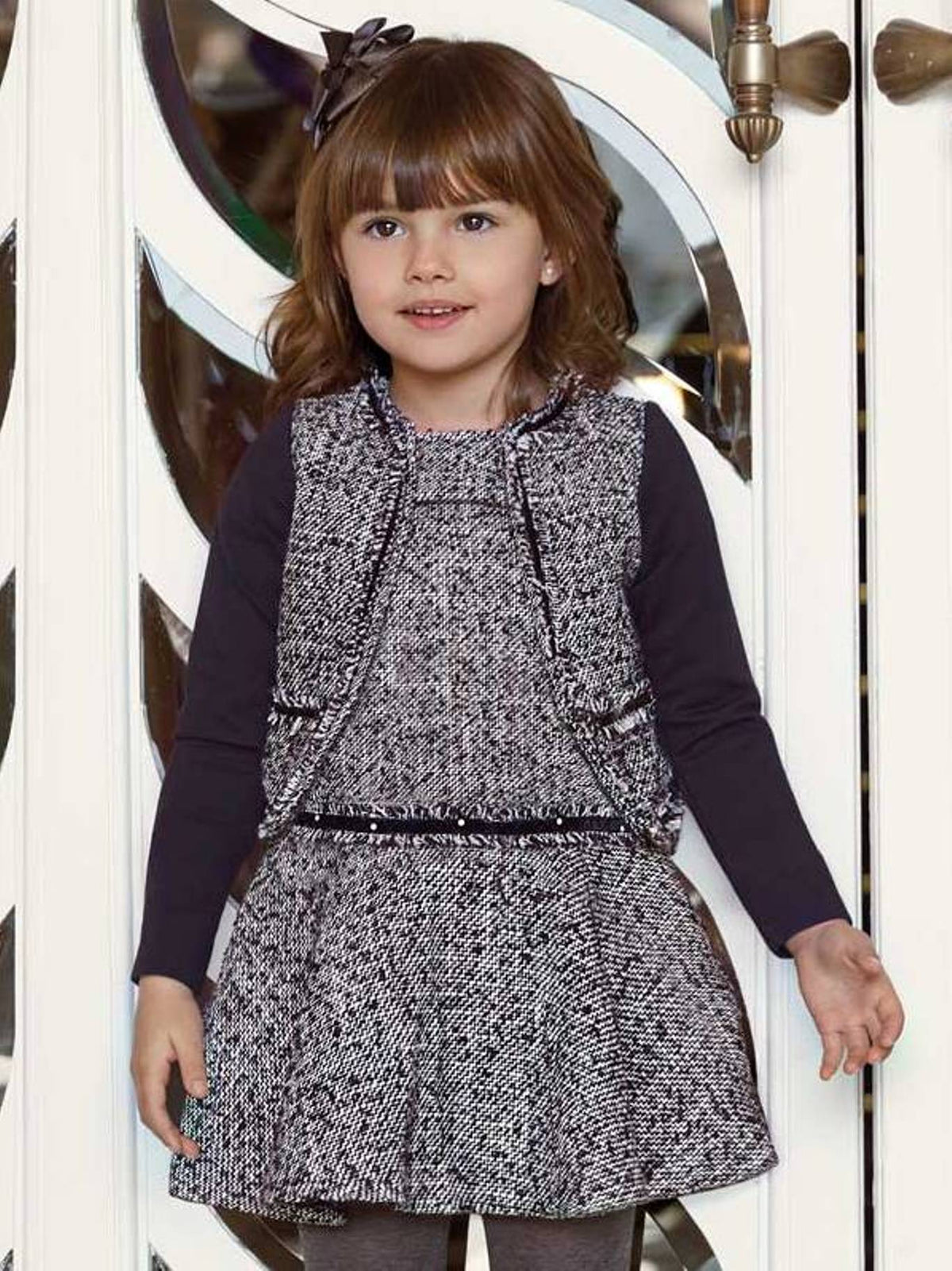 Vestido cinta pérolas Preto      (Preto)  para Menina - Mayoral