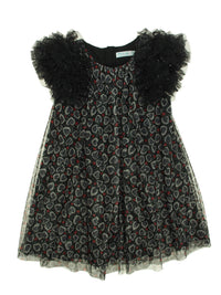 Vestido tule fantasia estamp. Preto      (Preto)  para Menina - Abel & Lula