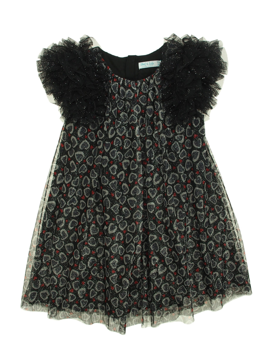 Vestido tule fantasia estamp. Preto      (Preto)  para Menina - Abel & Lula